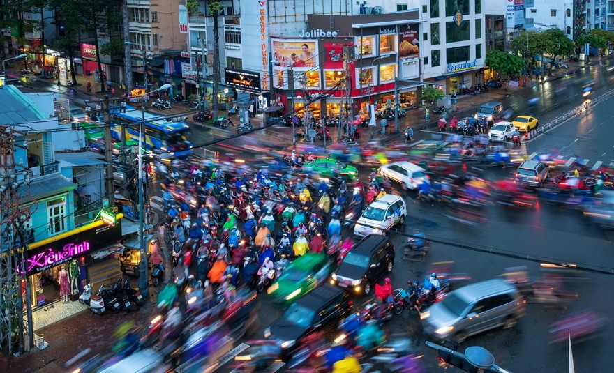 Hora pico en Ciudad Ho Chi Minh. (Fuente: VNA)