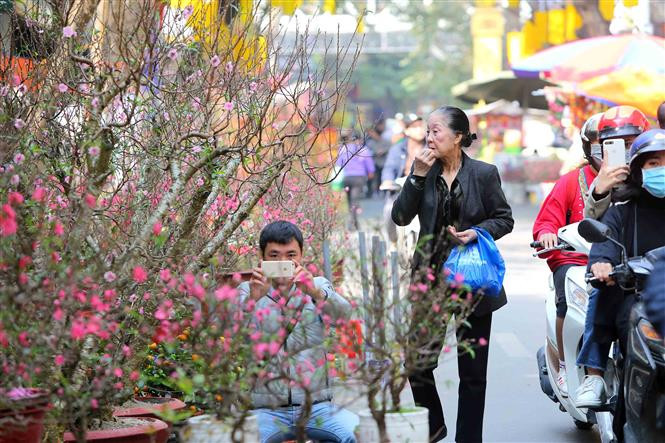Ambiente festivo en la calle Hang Luoc. (Fuente: VNA)