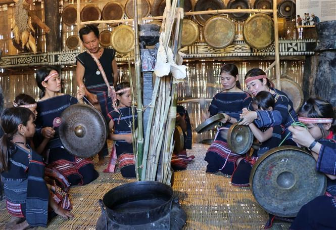 La mayoría de los pueblos en Gia Lai conservan gongs. (Foto: VNA)