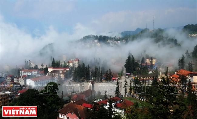 La ciudad de Sapa, un pueblo cercano a Hoang Lien Son, un punto de llegada de turistas. (Fuente: VNA)