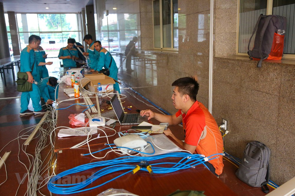 Centro de Prensa Internacional funcionará durante cinco días, del 25 de febrero al 1 de marzo. (Foto: VNA) 