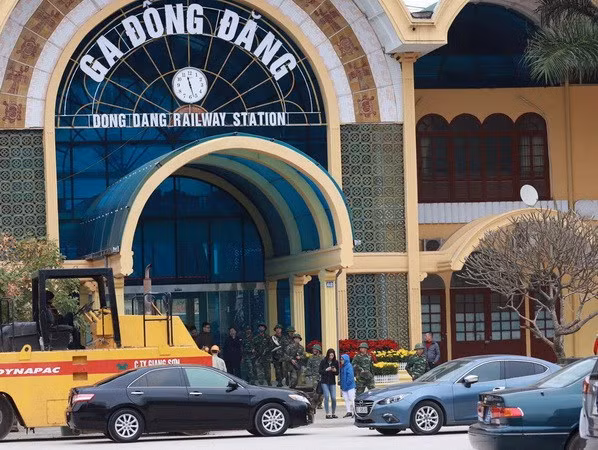 Terminal Dong Dang en víspera de la llegada del líder norcoreano, Kim Jong-un. (Foto: VNA)