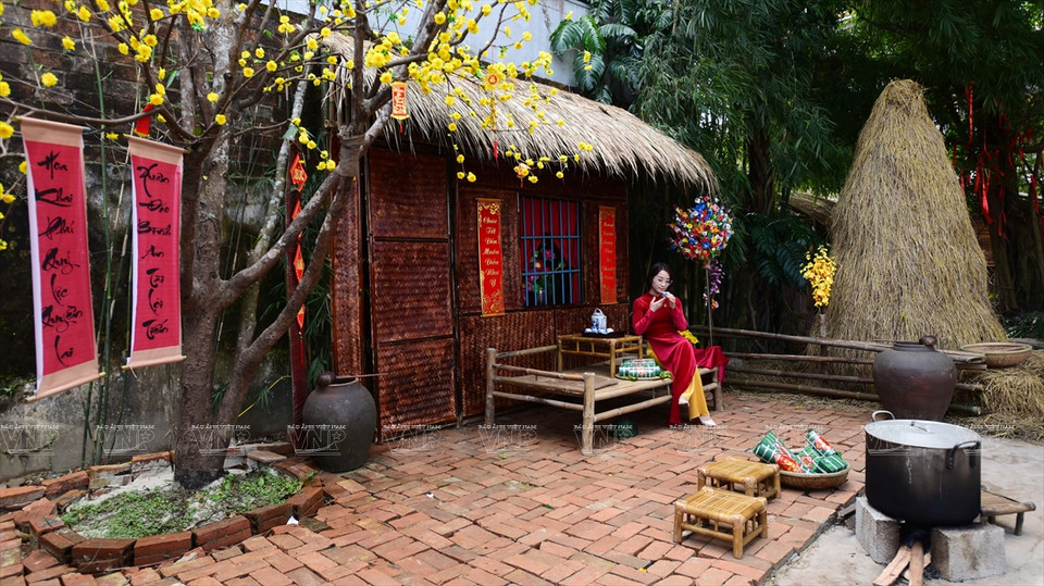 Joven con el vestido tradicional de Ao Tac (Fuente: VNA)