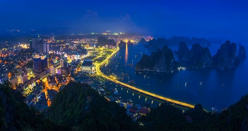 Vista aerial de Ha Long 