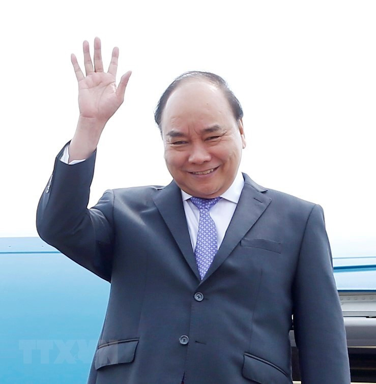 El premier vietnamita, Nguyen Xuan Phuc, llegó al aeropuerto de Siem Riep (Fuente: VNA)