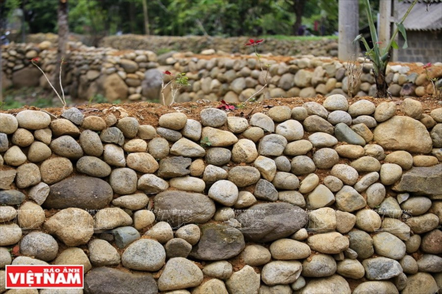 Vallas de piedra se convierte en una imagen popular en este lugar (Fuente: VNA)