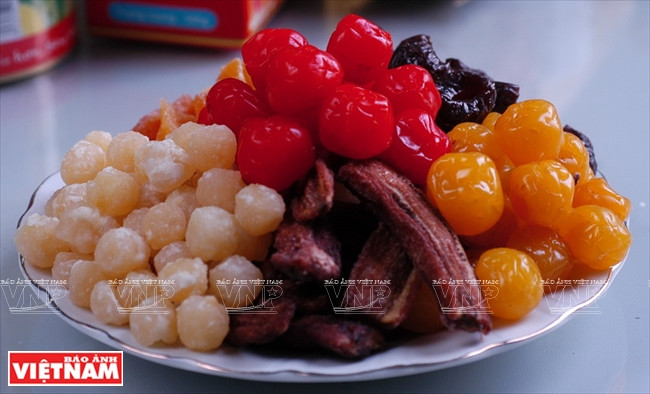 Frutas secadas azucaradas 