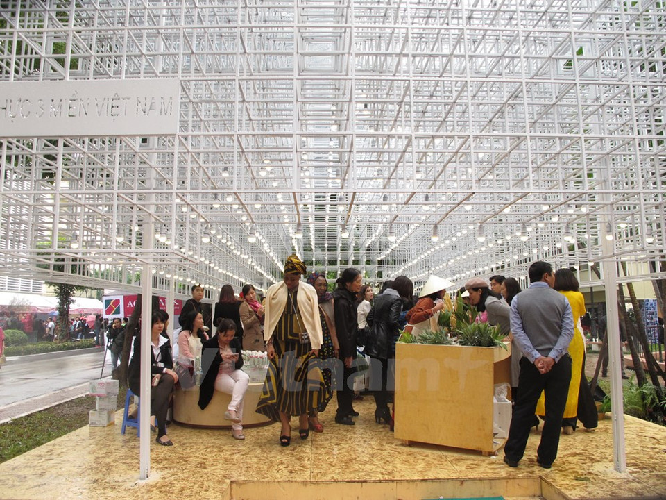 El espacio de exposición del arte culinario variado de Vietnam. (Fuente: VNA)