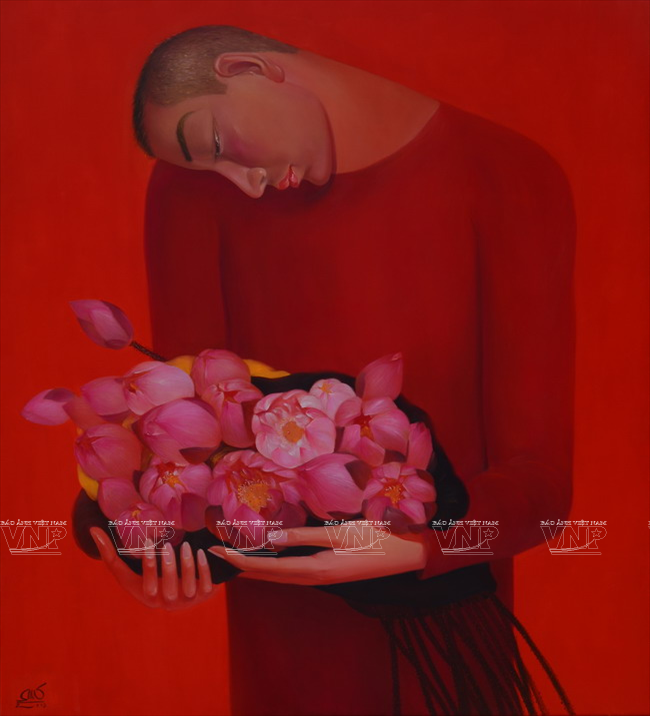  “Hombre y flores de loto” (Fuente: Revista Vietnam)