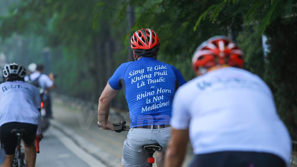 La actividad transmite el mensaje Cuerno de rinoceronte no es medicina (Fuente: VNA)