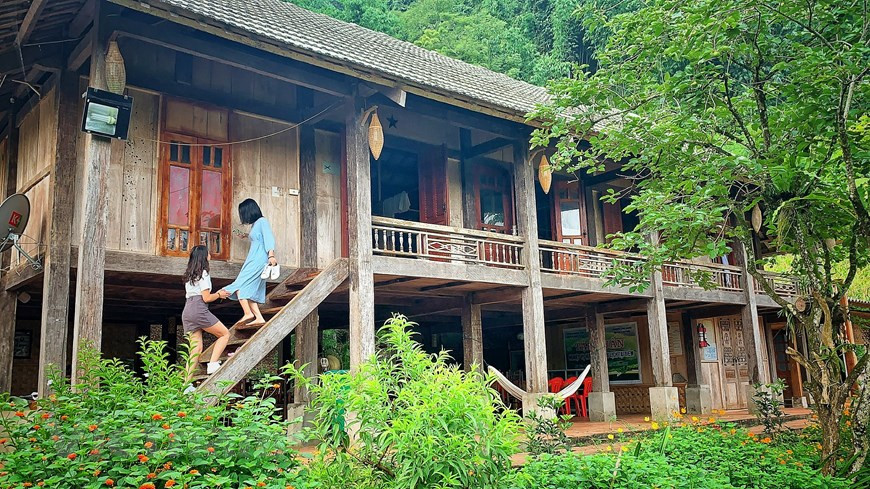 En los últimos tiempos, al aprovechar el clima fresco durante todo el año y los hermosos paisajes de la tierra de Moc Chau, la gente de la aldea de Doi ha creado muchas atracciones turísticas en su comunidad. Con el turismo comunitario, los turistas tendrán la oportunidad de vincularse a la vida cotidiana de los nativos del lugar, disfrutar de la hermosa naturaleza y la atmósfera fresca. No solo brinda las experiencias únicas a los visitantes, sino que el turismo de base comunitaria también ayuda a los pobladores locales a ganar ingresos estables, además de contribuir a preservar las costumbres, tradiciones e identidades culturales de los grupos étnicos de la localidad. (Foto: Mai Mai/Vietnam+) 