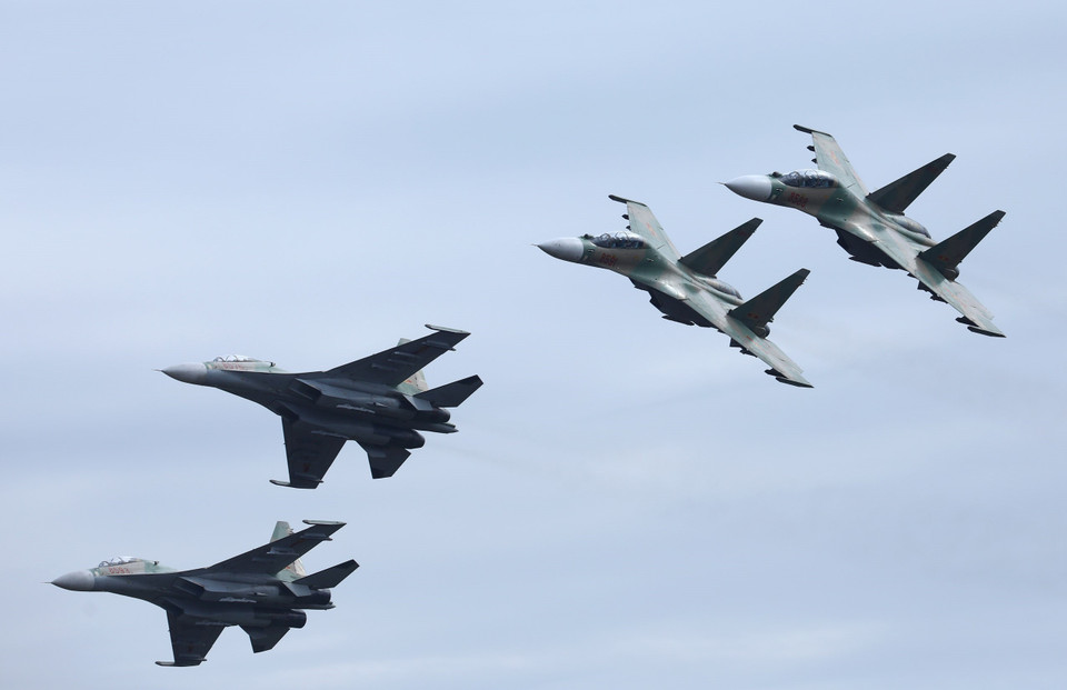 El escuadrón Su-30MK2 actuó el día del ensayo (Fuente: VNA)