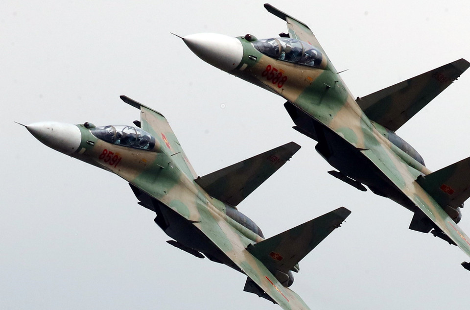 El escuadrón de aviones Su30 MK se desplegó el día del ensayo (Fuente: VNA)