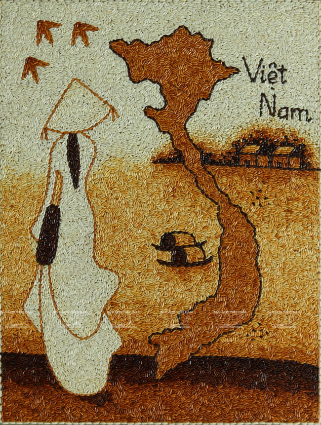 Los temas de la pintura de arroz son diversos: paisajes, retratos, asuntos religiosos y arte caligráfico. (Fuente: Revista Vietnam)