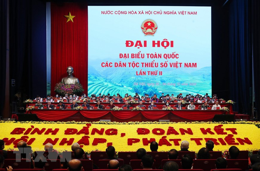 El segundo Congreso Nacional de las Minorías Étnicas de Vietnam, efectuada en Hanoi (Fuente: VNA)