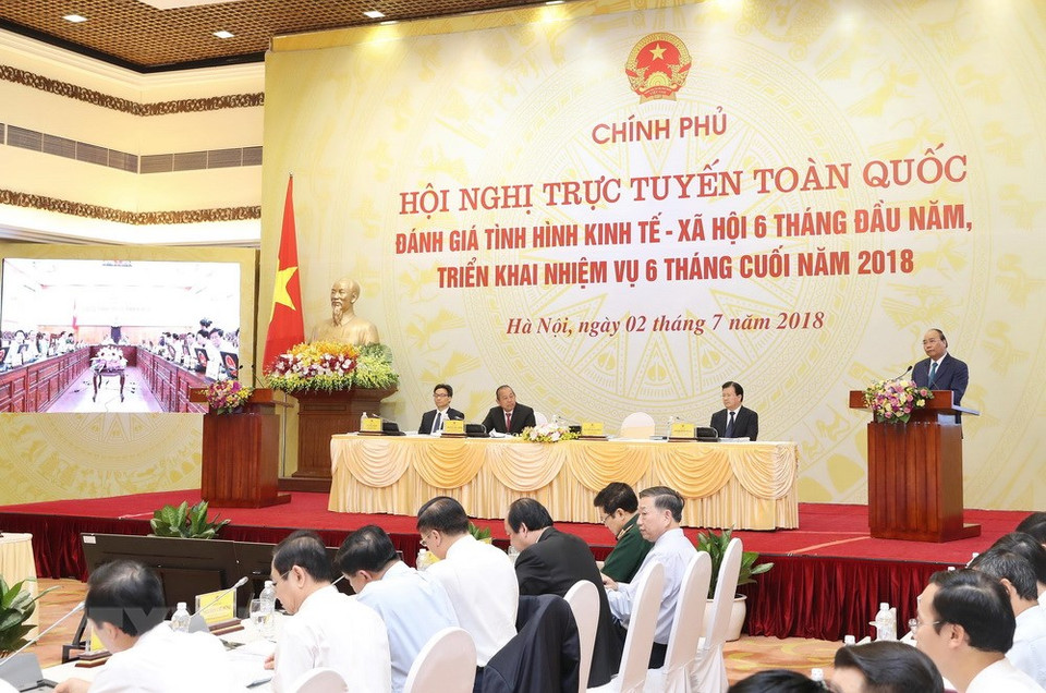 El primer ministro, Nguyen Xuan Phuc, en la conferencia (Fuente: VNA)