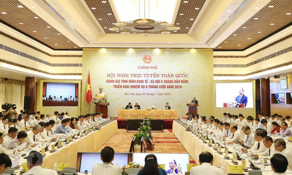 El primer ministro, Nguyen Xuan Phuc, en la conferencia (Fuente: VNA)