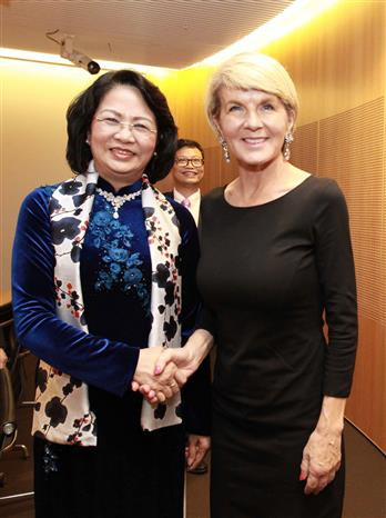 Dang Thi Ngoc Thinh y Julie Bishop (Fuente: VNA)