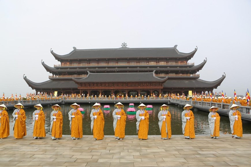 Monjes preparados para la ceremonia (Fuente: VNA)