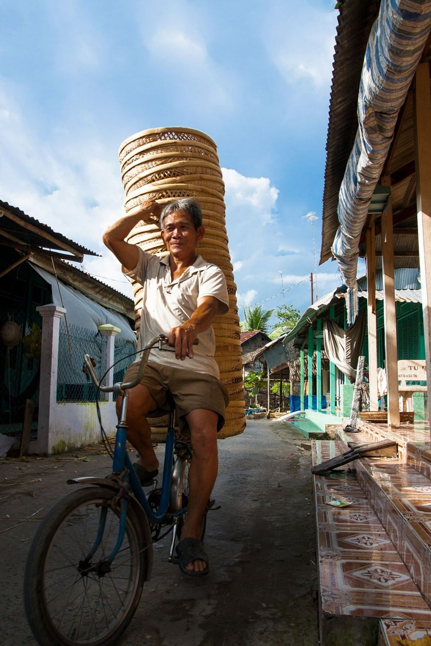 Las cestas de bambú son utensilios imprescindibles de los pobladores en la ciudad de Can Tho. (Fuente: Vietnam+)