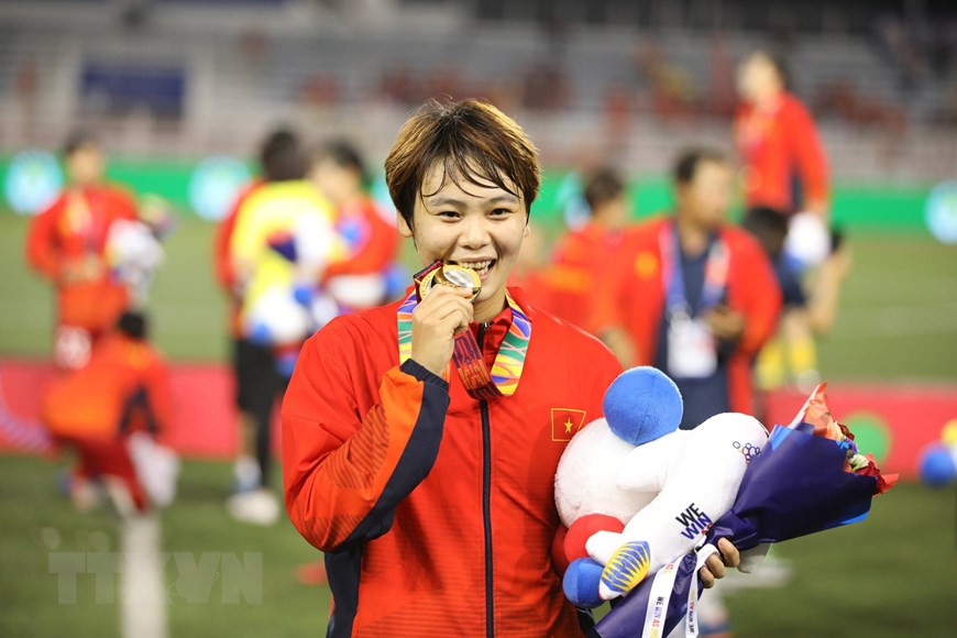 La delantera Pham Hai Yen, autora del único gol del partido (Foto: VNA)