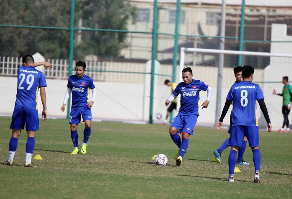 Selección de fútbol de Vietnam se prepara para Copa Asiática 2019, que tendrá lugar este mes en los Estados Árabes Unidos (Fuente:VNA)