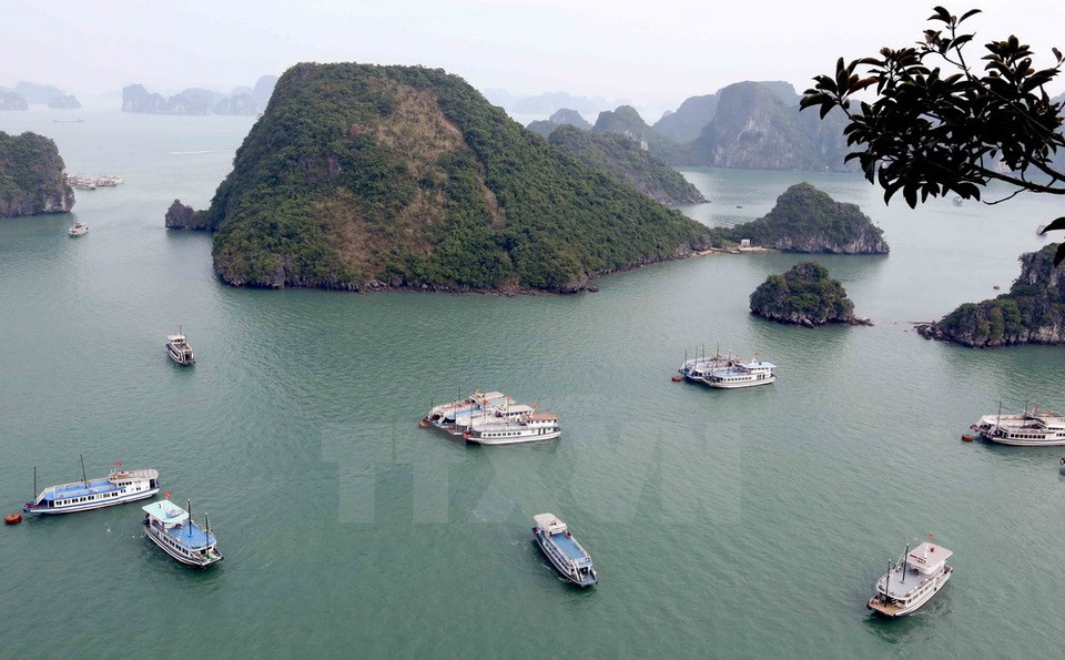 La parte central de la Bahía Ha Long tiene una superficie de 335 kilómetros cuadrados, con 775 islotes, cuya mayoría son de piedra caliza (Fuente: Quang Quyet/VNA)