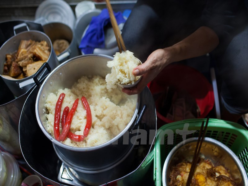 Xoi (arroz glutinoso) en la calle Ho Hoan Kiem (Fuente: VNA)