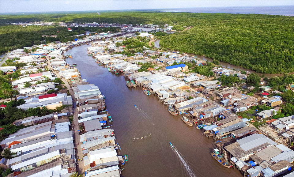 Vista panorámica de los ríos Rach Tau y Ca Mau desde arriba. (Foto: VNP/VNA)