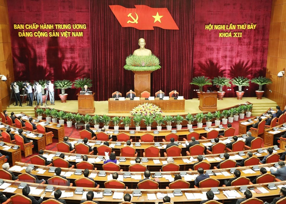 Inauguración del VII pleno del Comité Central del Partido Comunista de Vietnam (Fuente: VNA)