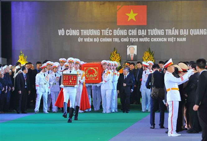 Momentos antes del entierro del presidente Tran Dai Quang en su tierra natal, provincia de Ninh Binh (Fuente: VNA)