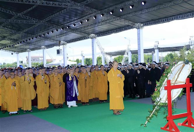 Momentos antes del entierro del presidente Tran Dai Quang en su tierra natal, provincia de Ninh Binh (Fuente: VNA)