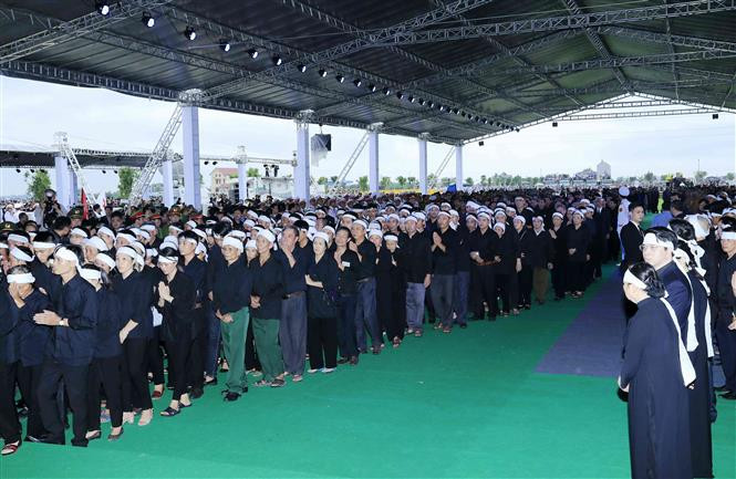 Momentos antes del entierro del presidente Tran Dai Quang en su tierra natal, provincia de Ninh Binh (Fuente: VNA)