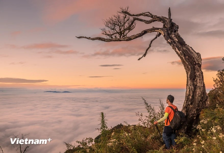 Al conquistar la ruta Lao Than, los visitantes deben programar un horario razonable para poder apreciar el amanecer y el atardecer en este destino, donde el sol sale primero y se oculta más tarde en la comuna de Y Ty, provincia de Lao Cai. (Foto: VNA)