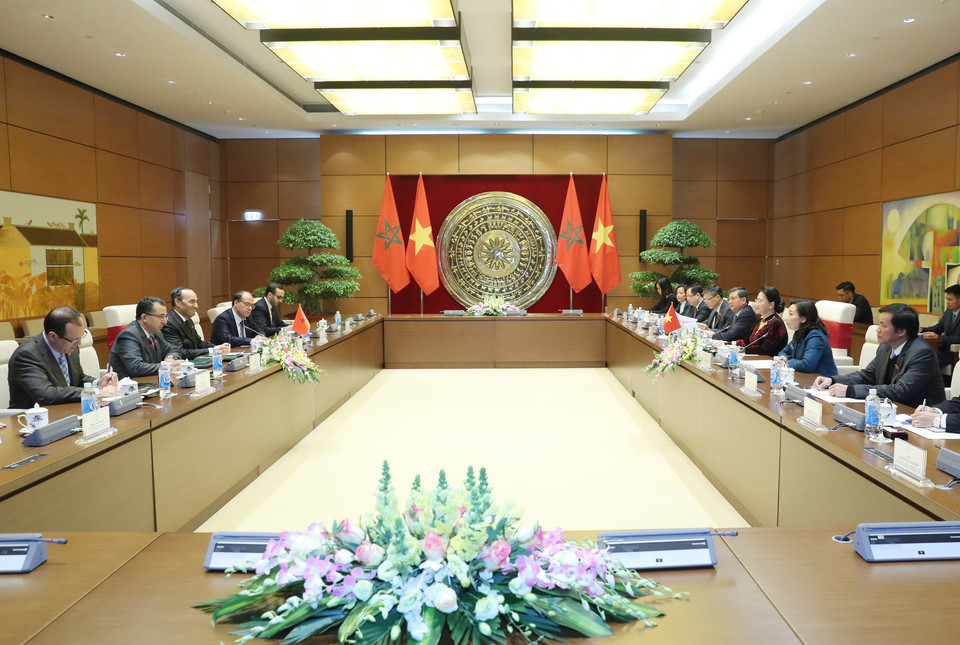 Habib El Malki y Kim Ngan sostuvieron en un encuentro (Fuente: VNA)