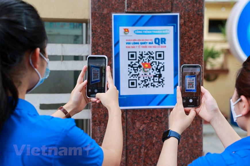 El código QR es una iniciativa del Comité municipal de la UJC, que refleja el papel pionero de los jóvenes comunistas en la divulgación y aplicación eficiente de la tecnología de la información. (Fuente: Vietnam+)
