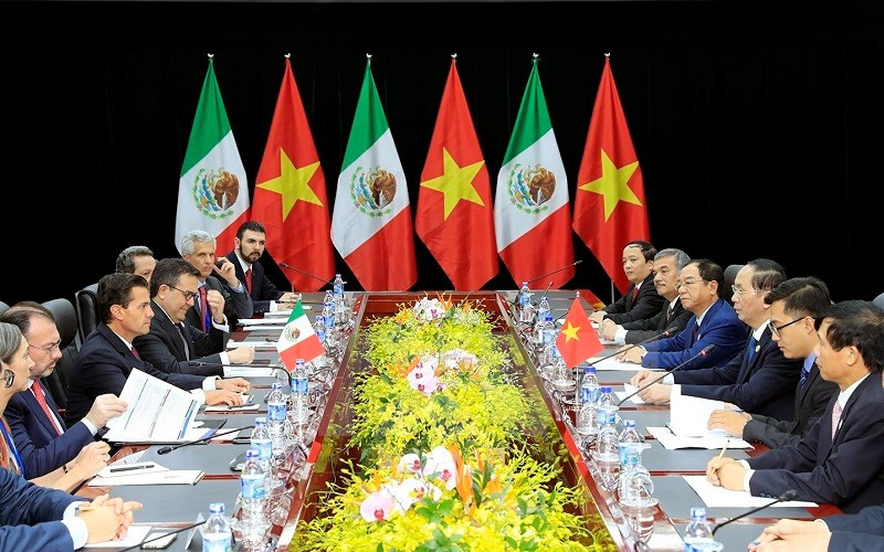 El presidente vietnamita se reunió con Peña Nieto (Fuente: VNA)