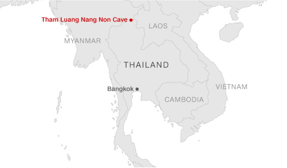 Ubicación de la cueva Tham Luang (Fuente: VNA)