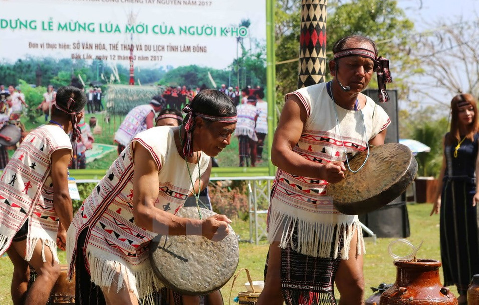 El espacio cultural de gongs de Tay Nguyen (Altiplanicie Occidental), patrimonio intangible de la humanidad (Fuente: VNA)