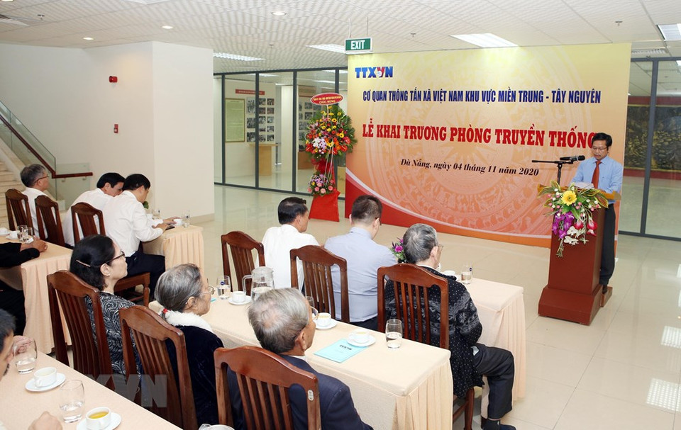 La ceremonia de inauguración de la sala tradicional de la VNA en el Centro y Altiplanicie Occidental, en la ciudad central de Da Nang (Fuente: VNA)