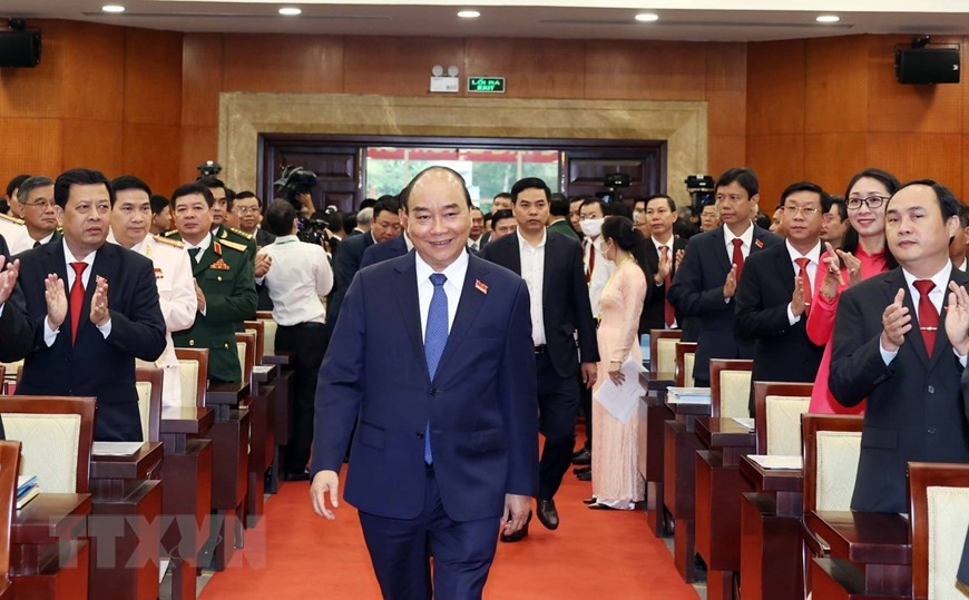 La XI Asamblea del Comité Partidista de Ciudad Ho Chi Minh para mandato 2020-2025 se inauguró hoy con la presencia del miembro del Buró Político y primer ministro de Vietnam, Nguyen Xuan Phuc (Foto: VNA)