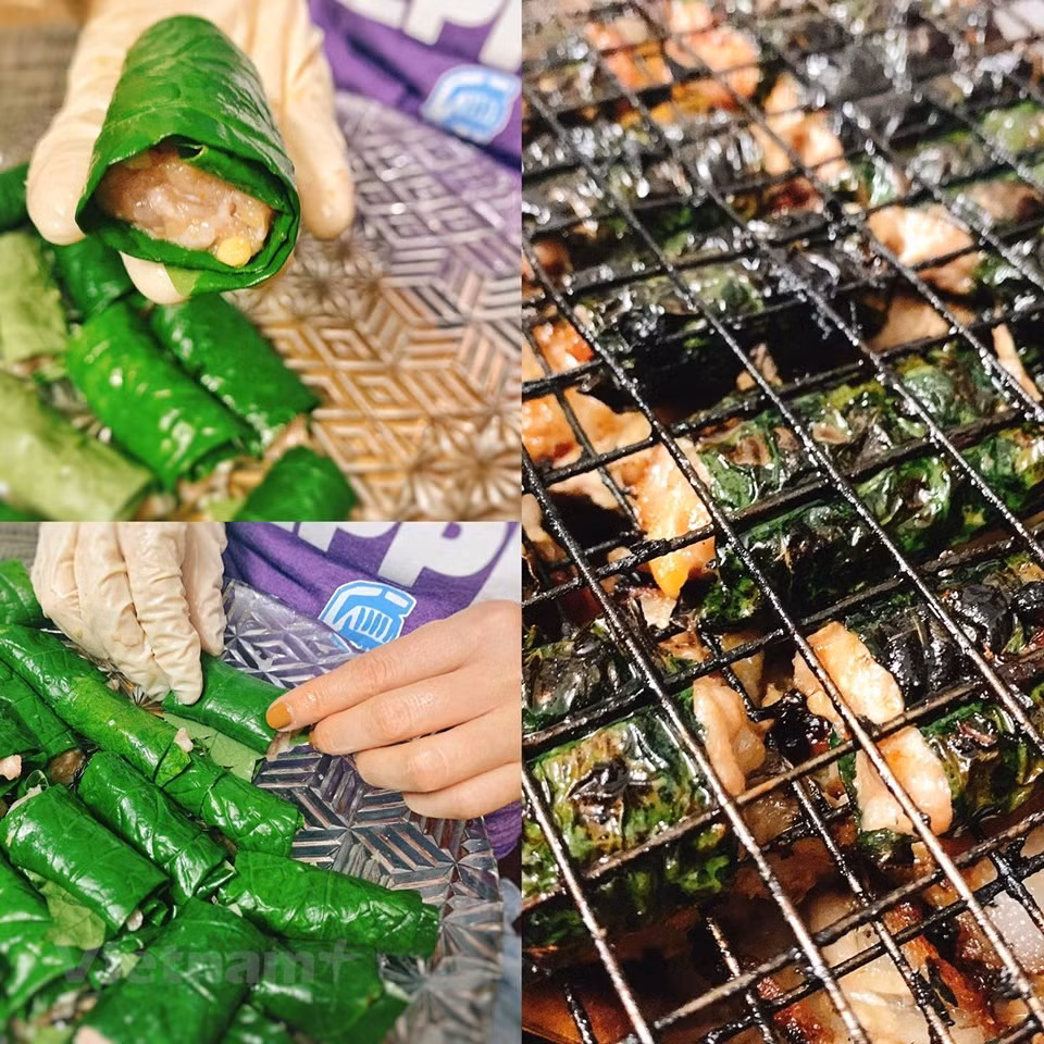 Las hamburguesas de cerdo picadas se pueden enrollar dentro de las hojas de Xuong song (Blumea lanceolaria) o de La lot (Piper sarmentosum) antes de asarlas. Hoy en día, el Bun Cha rara vez se puede encontrar en las cestas de bambú de los vendedores, pero está ampliamente disponible en todas las calles de la capital. Se encuentra en mercados rurales y urbanos, en puestos de comida en la calle, en buenos restaurantes y también en muchos restaurantes vietnamitas en países extranjeros. Los lugareños comen Bun Cha para el almuerzo y la cena, y en todas las estaciones. En verano, se sirve con salsa fresca; mientras que en invierno, la salsa se calienta para adaptarse al clima. (Foto: VietnamPlus)