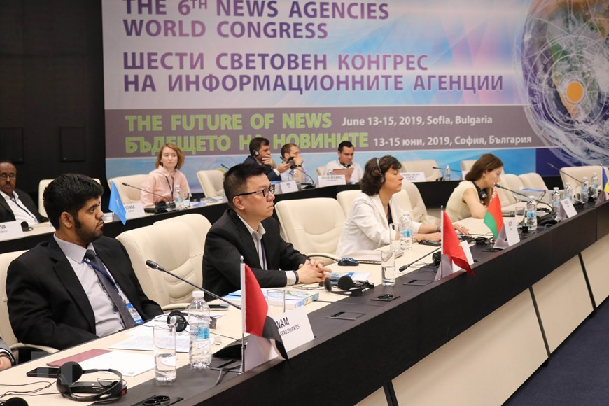 El subdirector general de la VNA, Le Quoc Minh, asistió al sexto Congreso Mundial de Agencias de Noticias (NAWC), efectuado en la capital búlgara de Sofía en 2019 (Foto: VNA)