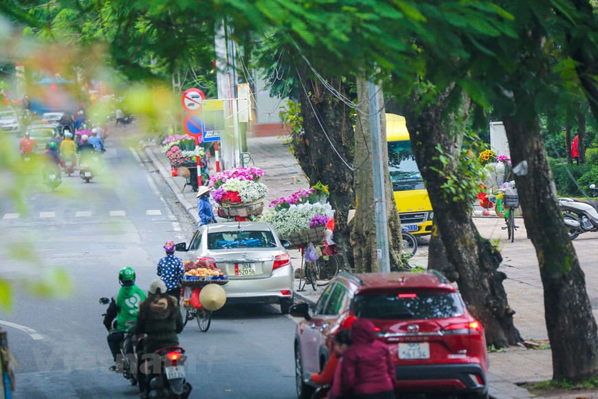Las vendedoras ambulantes o callejeras las que embellecen y dan vida a la capital, pedaleando algunas sus bicicletas frente a las que los visitantes quedan atónitos al ver las “montañas” de productos que cargan, o ante sus cestas repletas de frutas y vegetales, sujetas a ambos lados por un palo que logran estabilizar como el más diestro de los equilibristas. Con sus hábiles manos son capaces de pelar y dar formas atractivas a decenas de frutas que endulzan el paladar aun sin probar bocado, elaboran hermosos ramos de flores o preparan un delicioso café o té que se agradece en las mañanas. (Foto: Vietnam+)