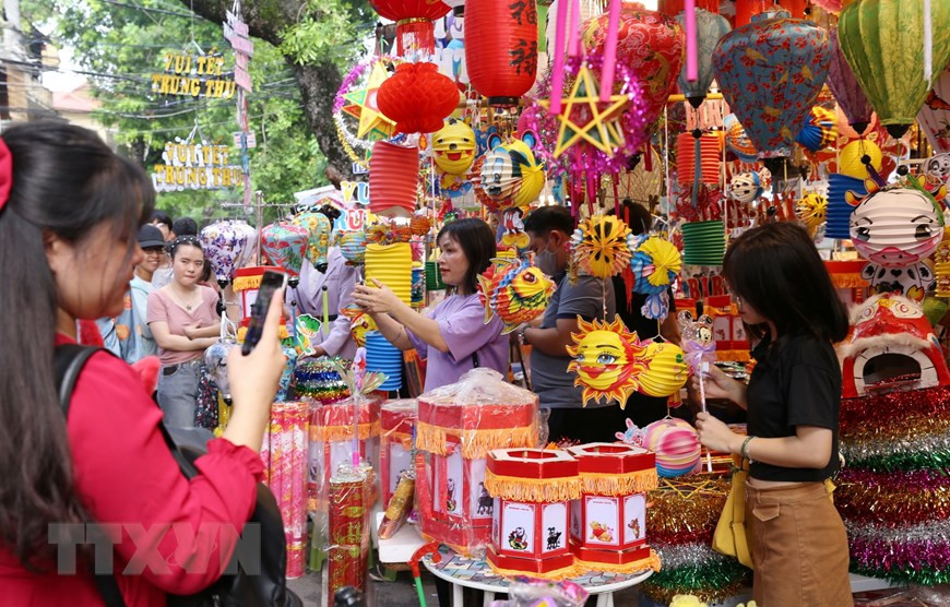 Jóvenes hacen bonitos recuerdos en Hang Ma (Fuente:VNA)