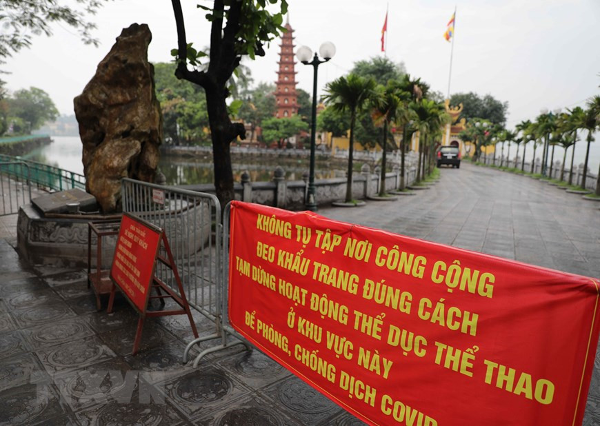 La pagoda de Tran Quoc no recibe visitantes por el brote de COVID-19 (Foto: VNA)
