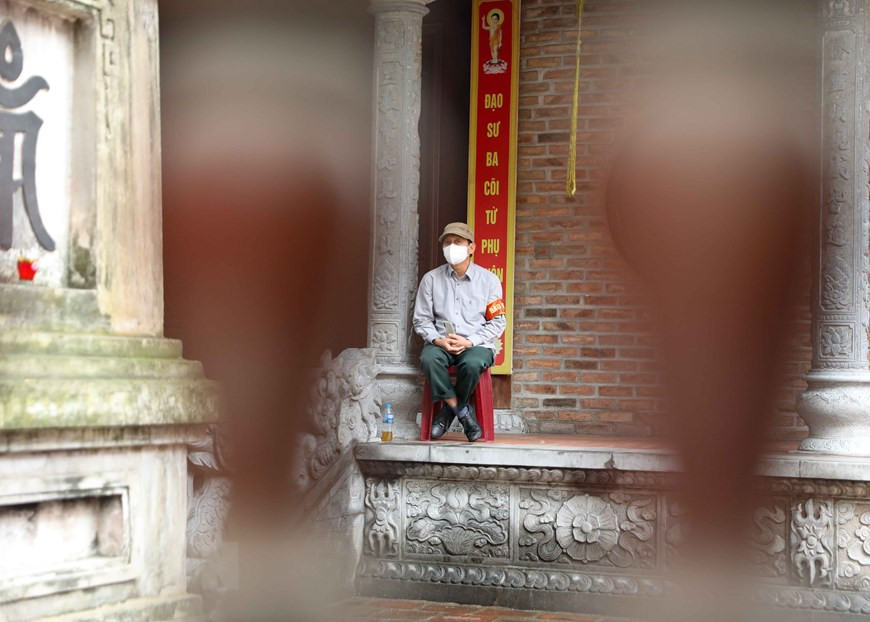 Seguridad en la pagoda de Hoe Nhai (Foto: VNA)