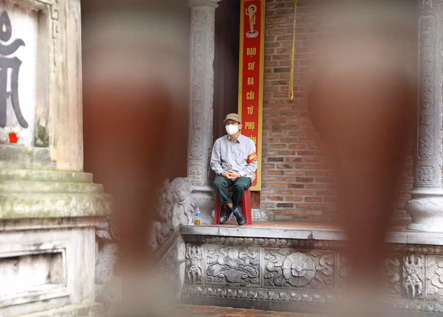 Seguridad en la pagoda de Hoe Nhai (Foto: VNA)