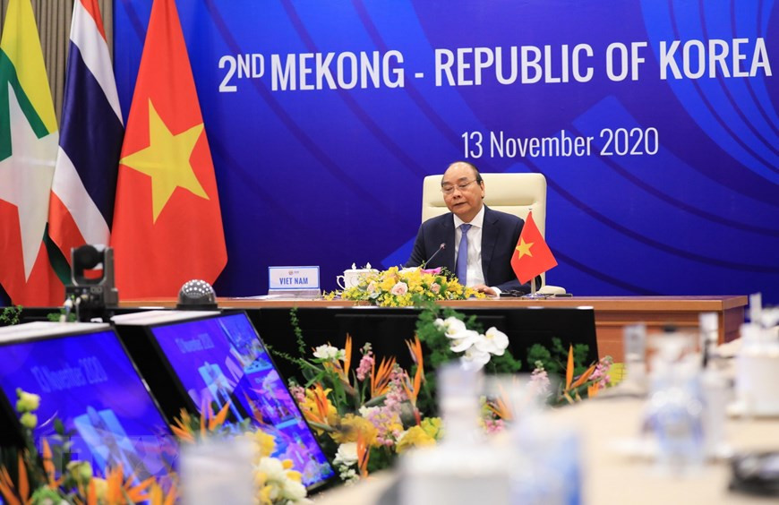 El primer ministro de Vietnam, Nguyen Xuan Phuc, interviene en la inauguración de la II Cumbre Mekong-Corea del Sur (Foto: VNA)