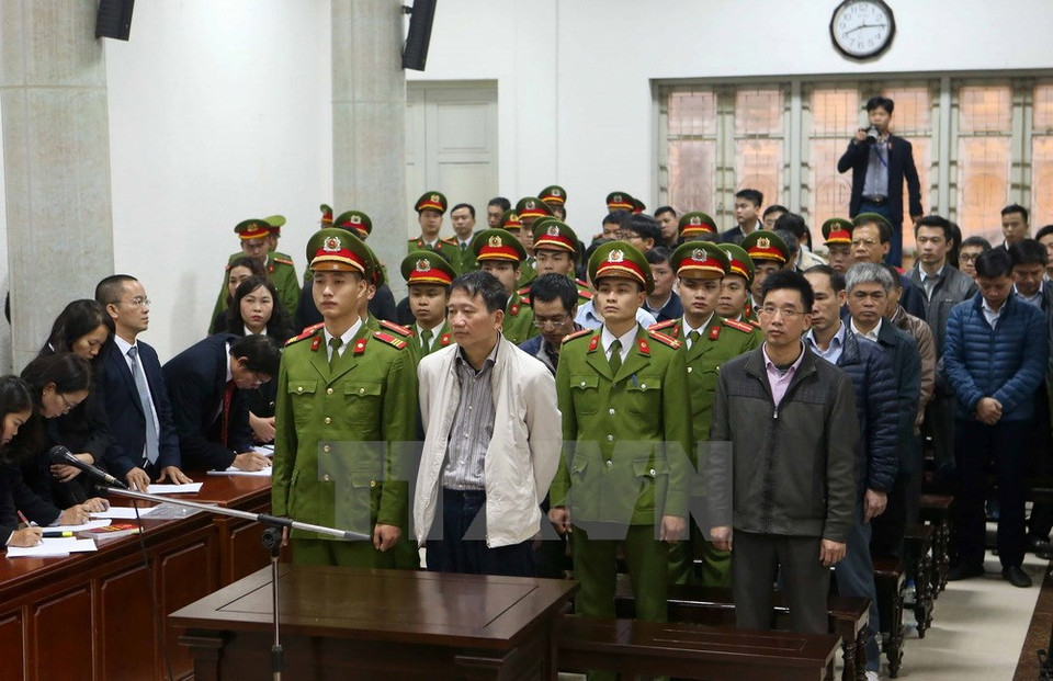 Xuan Thanh y sus cómplices en el juicio (Fuente: VNA) 